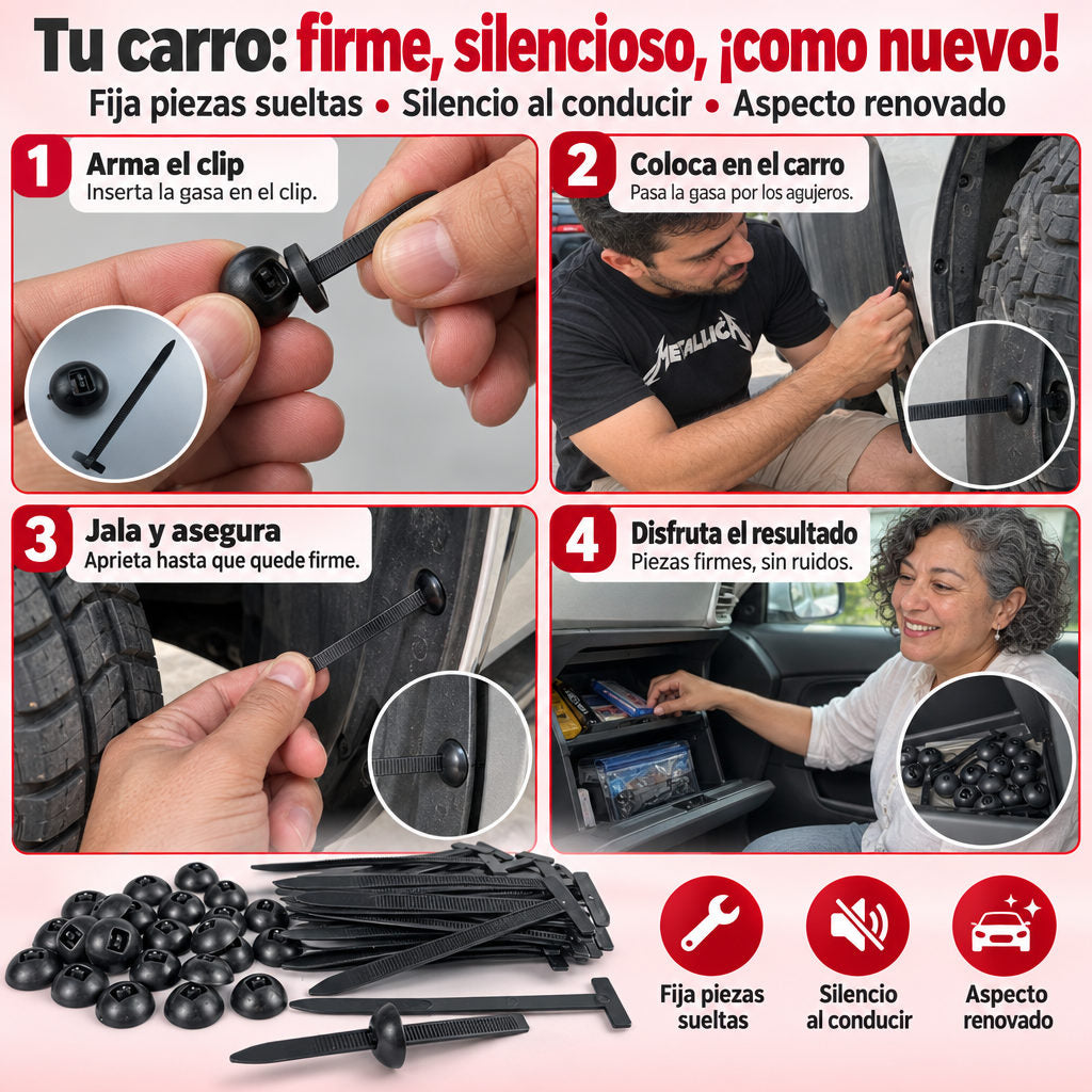 Kit 50 sujetadores carro