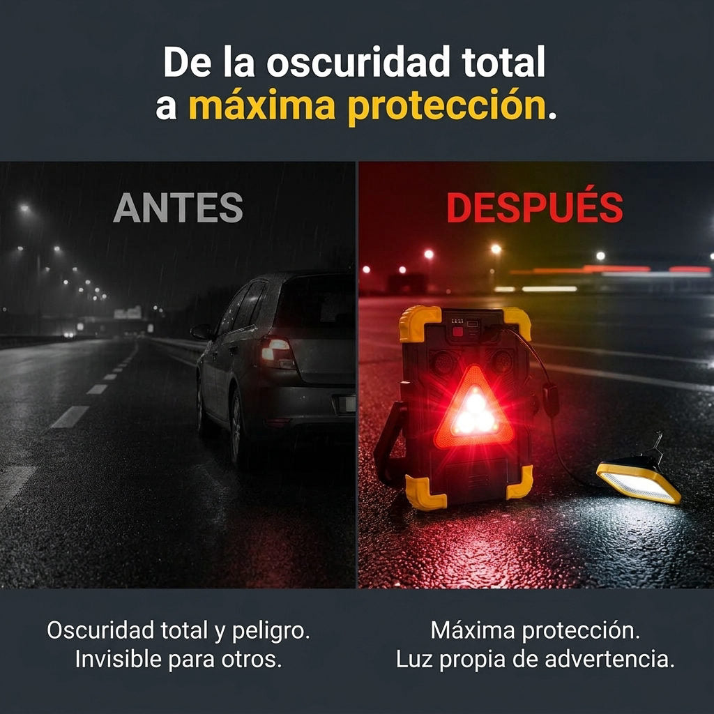 Led triangulo emergencia — ANTES Y DESPUES