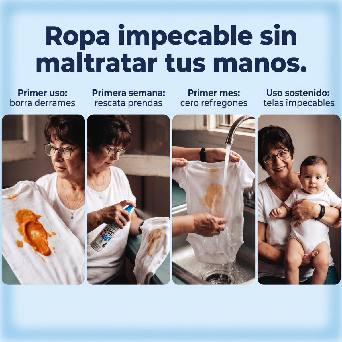 Quitamanchas acción rápida — RESULTADOS EN EL TIEMPO