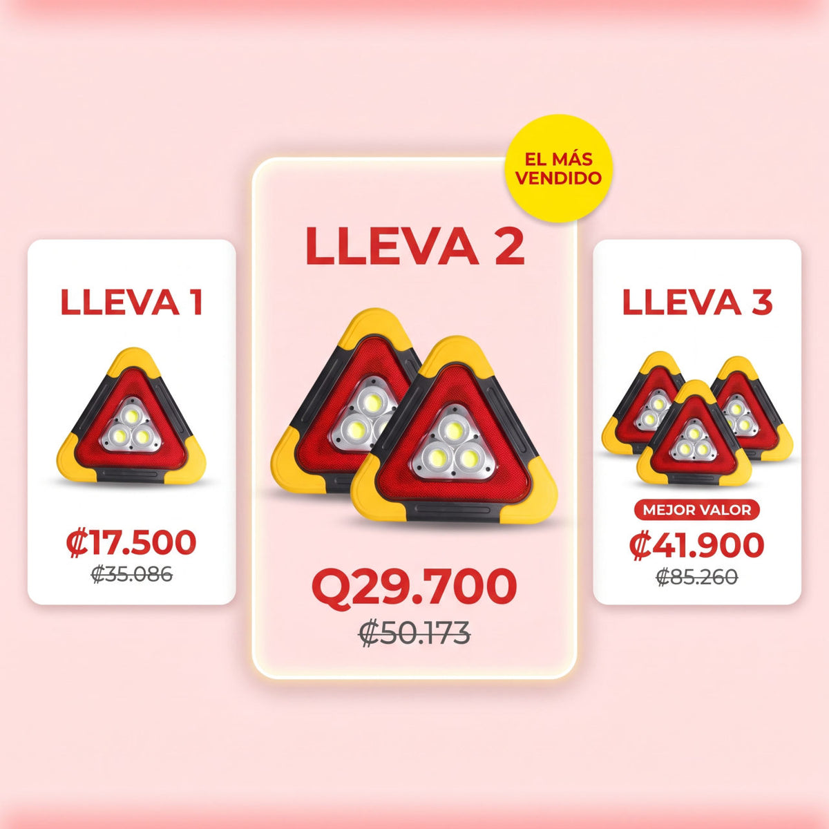 Triangulo LED emergencia — OFERTAS POR CANTIDAD