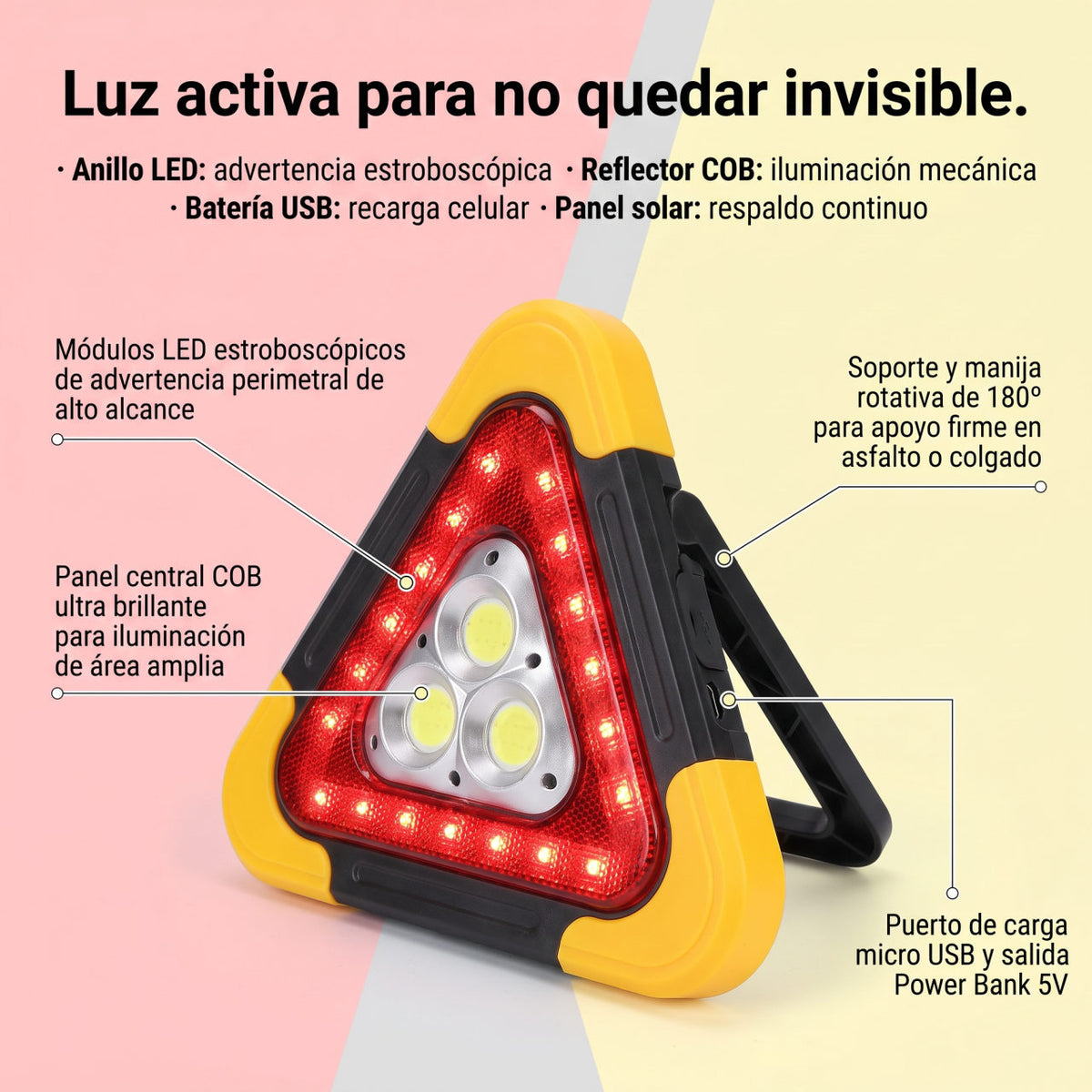 Triangulo LED emergencia — QUÉ LO HACE FUNCIONAR